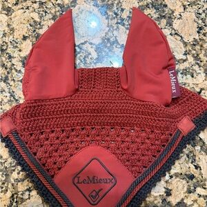 LeMieux Red Ear Bonnet Horse size M